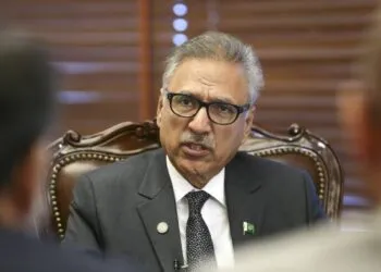 ISTANBUL, TURKEY - OCTOBER 29: Pakistan's President Arif Alvi speaks during an exclusive interview in Istanbul, Turkey on October 29, 2018. (Photo by Serhat Cagdas/Anadolu Agency/Getty Images)