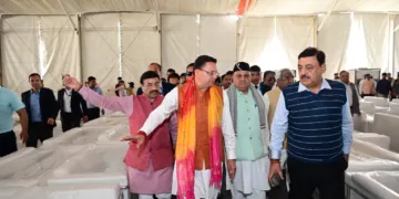 Dev Bhoomi Samiksha हरिद्वार पहुंचे सीएम धामी, केन्द्रीय मंत्री शाह के कार्यक्रम की तैयारी का लिया जायजा। -
